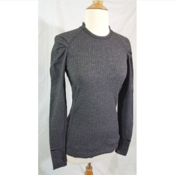 SOLD - Lululemon Think Fast LS Top 4 Black Herringbone - Picture 4 of 11
